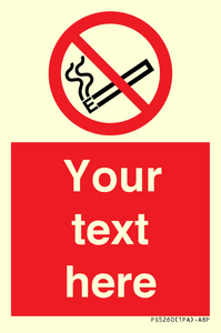 Custom No E-cigarettes / Vaping Sign